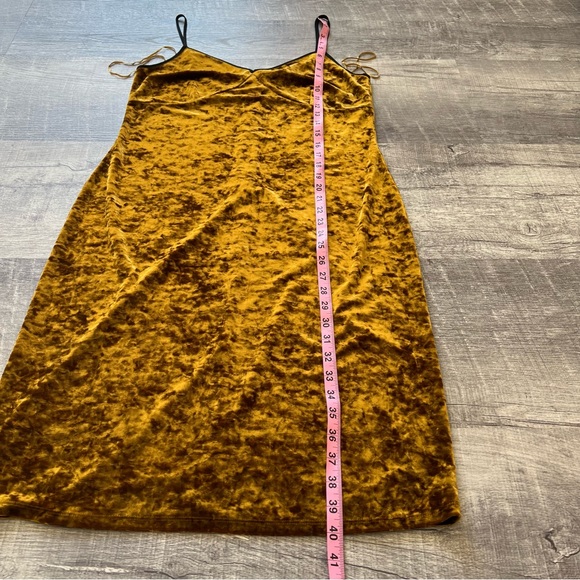 1.State Womens Velvet Slip Dress Mustard Yellow Size L - Picture 4 of 13